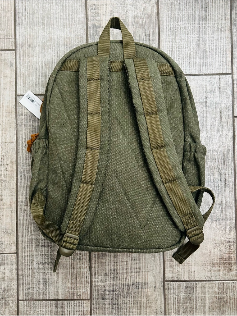 17” Wrangler Olive Washed Canvas Laptop Backpack w/ Brown Accents NWT - Picture 3 of 15